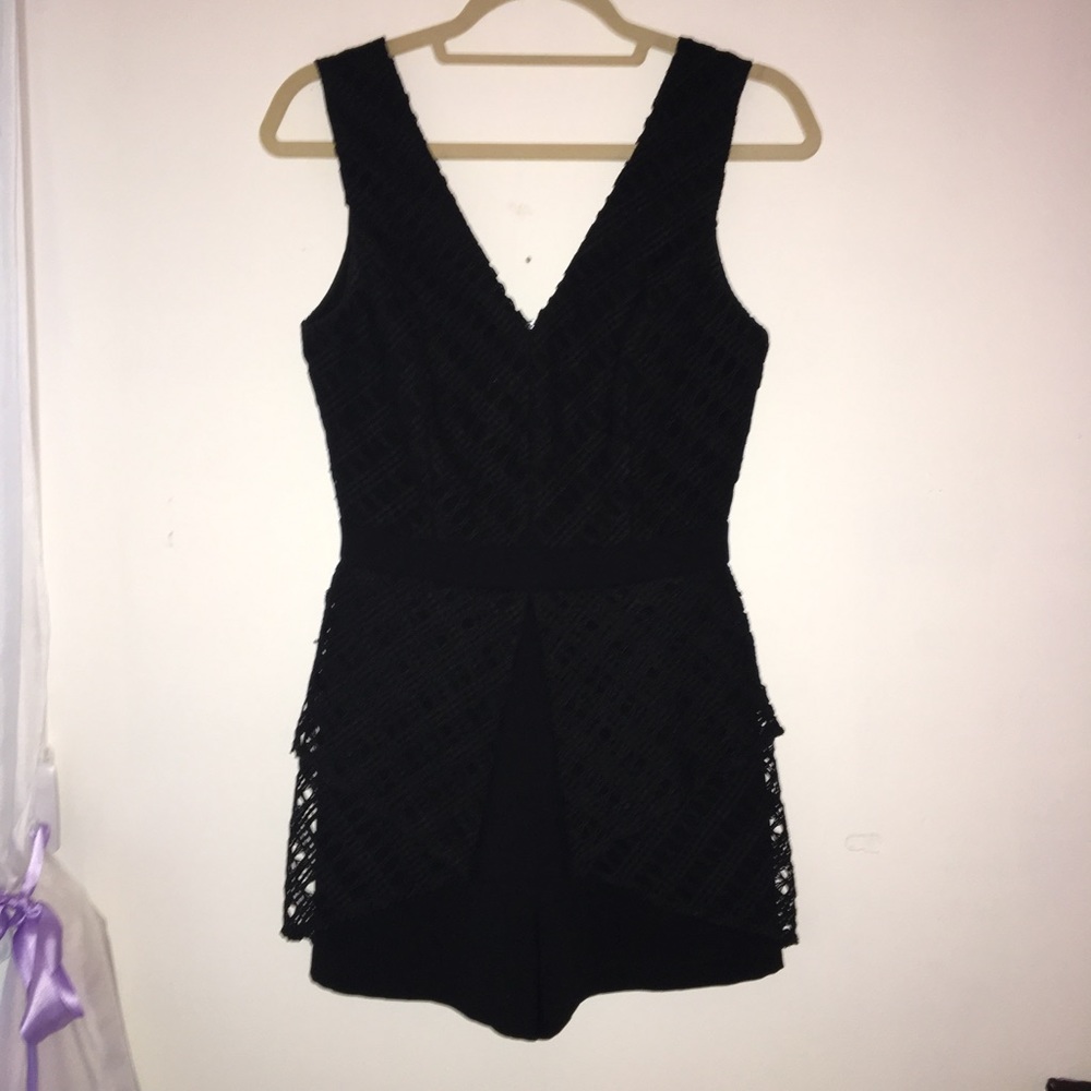 Black Romper with Lace - Picture 1 of 7